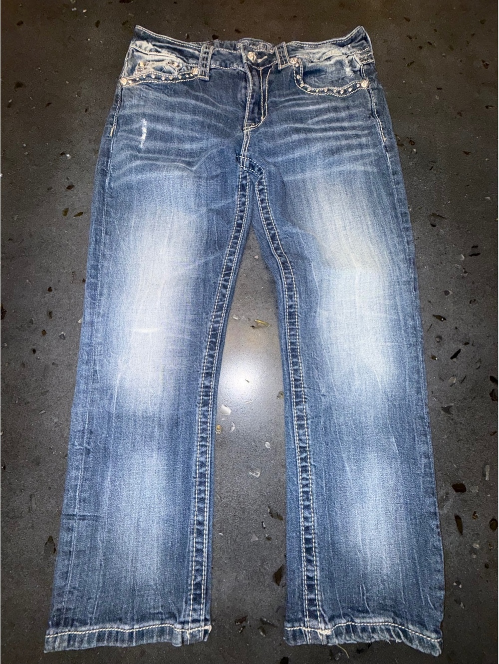 Miss Me Boyfriend Jeans Size 28 with Studded Details